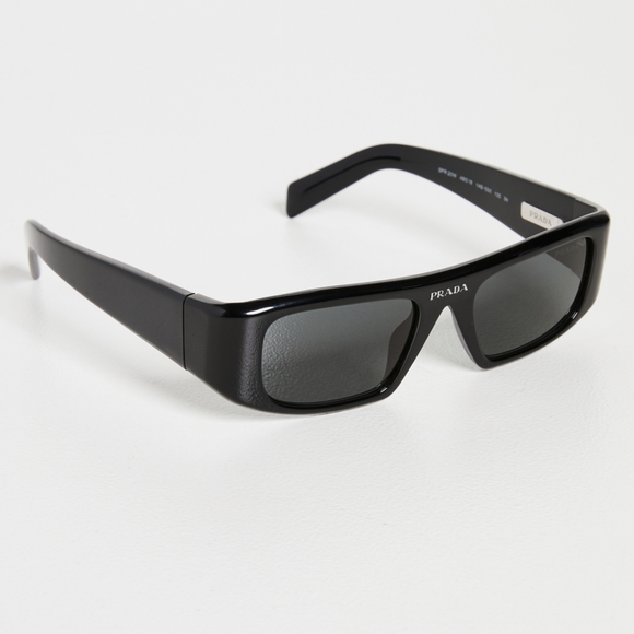 NEW PRADA PR20WS WOMEN SUNGLASSES PR 20WS 1AB5S0 BLACK RECTANGLE PRADA SPR 20WS - Picture 3 of 7